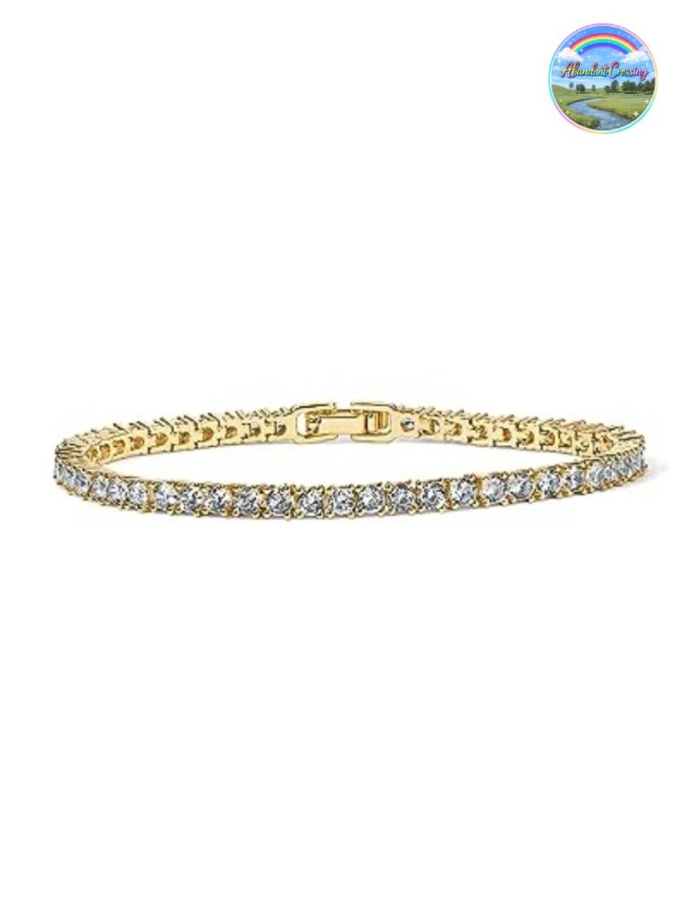 14K Gold Plated 3mm Cubic Zirconia Tennis Bracelet for Women